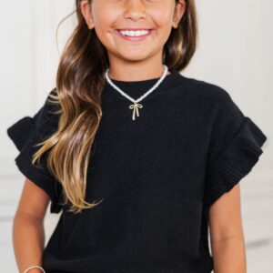 The Jessica Black Ruffle Knit Sweater