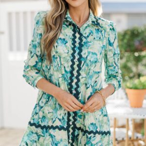 Go-To Girl Blue Floral Babydoll Dress