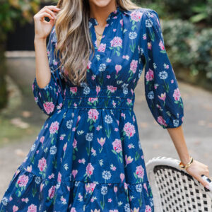 It's All Alright Navy Floral Dress