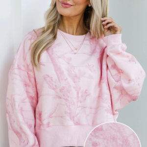 Simple Style Pink Camo Top